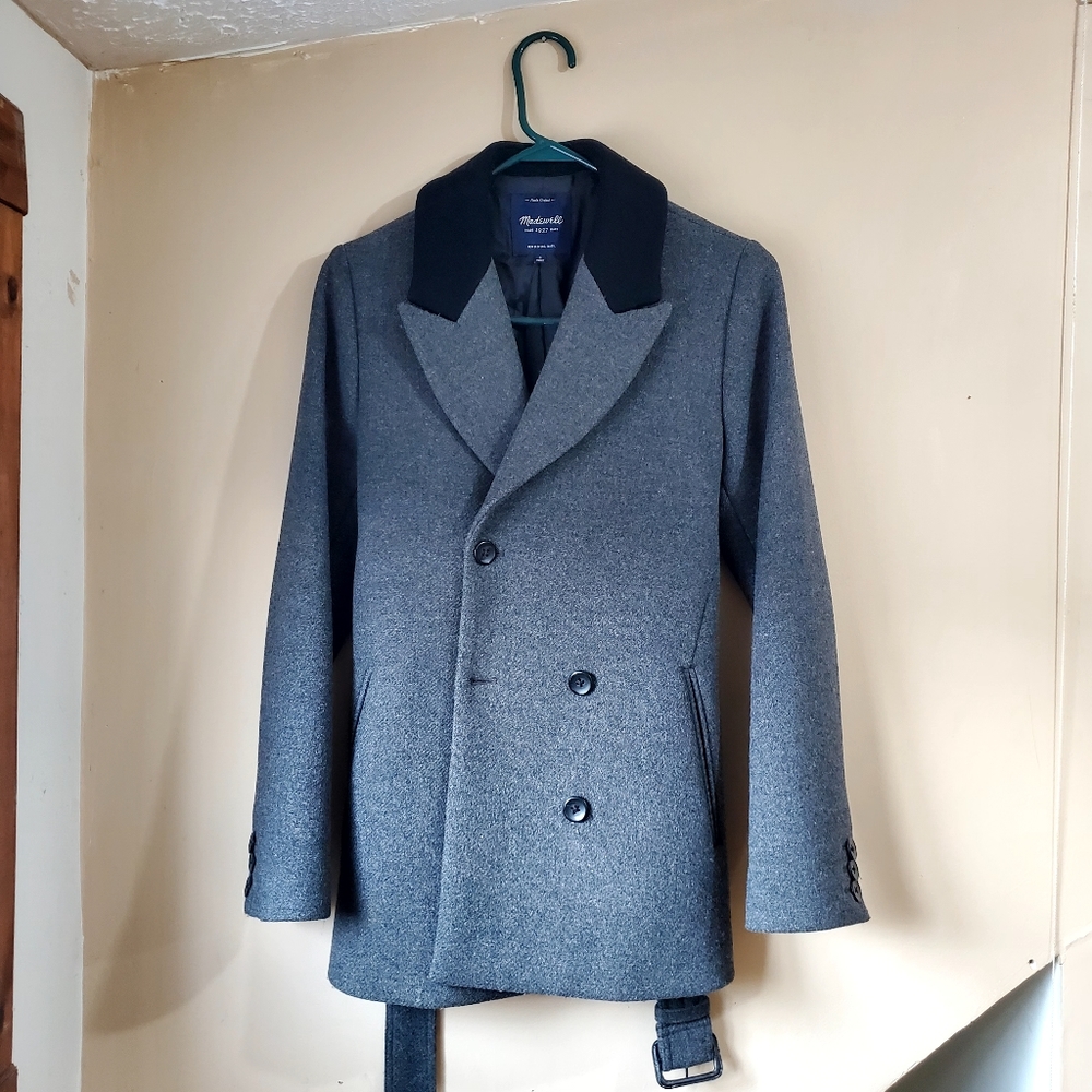 Madewell Wool Grey Peacoat